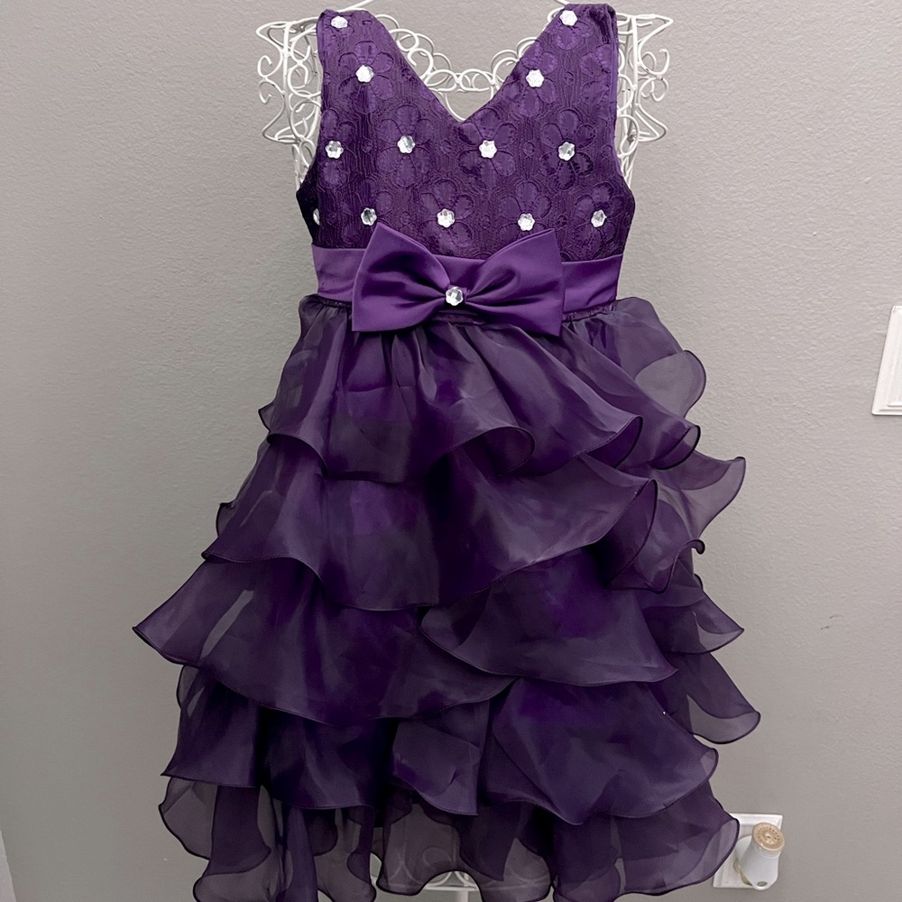 Deep purple girls formal dress